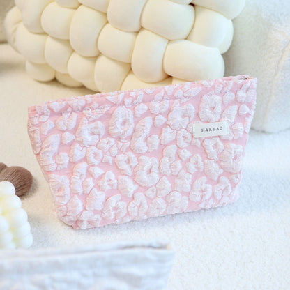 Floral Jacquard Simple Cloudy Cosmetic Bag