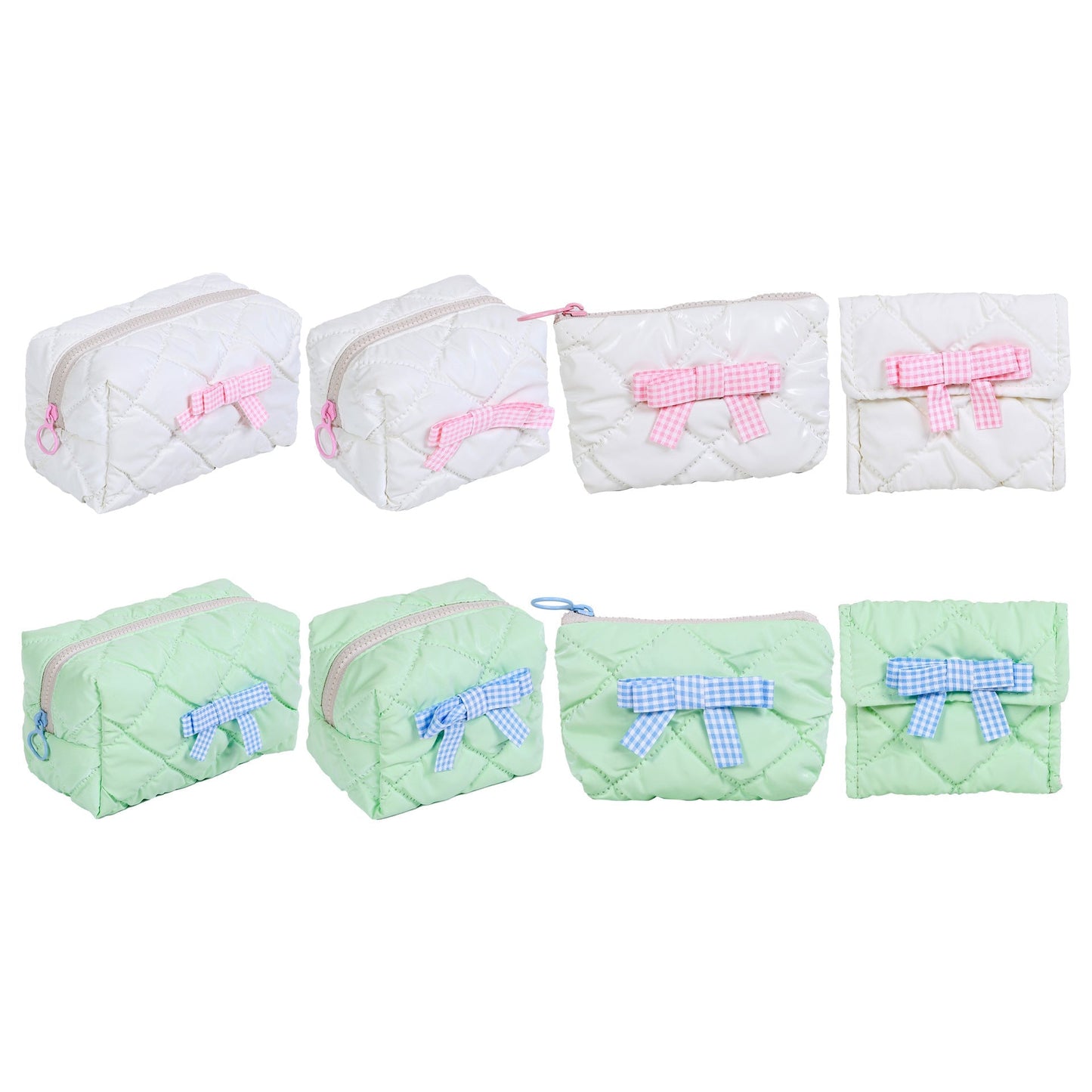 Candy Color Bow Decor Makeup Bag