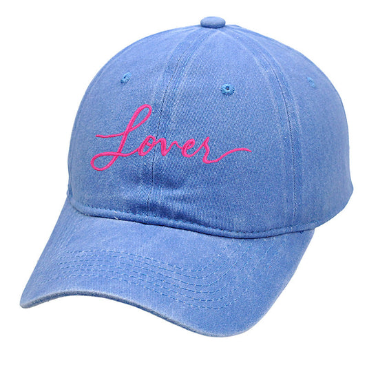 Letter Embroidered Washed Simple Baseball Caps