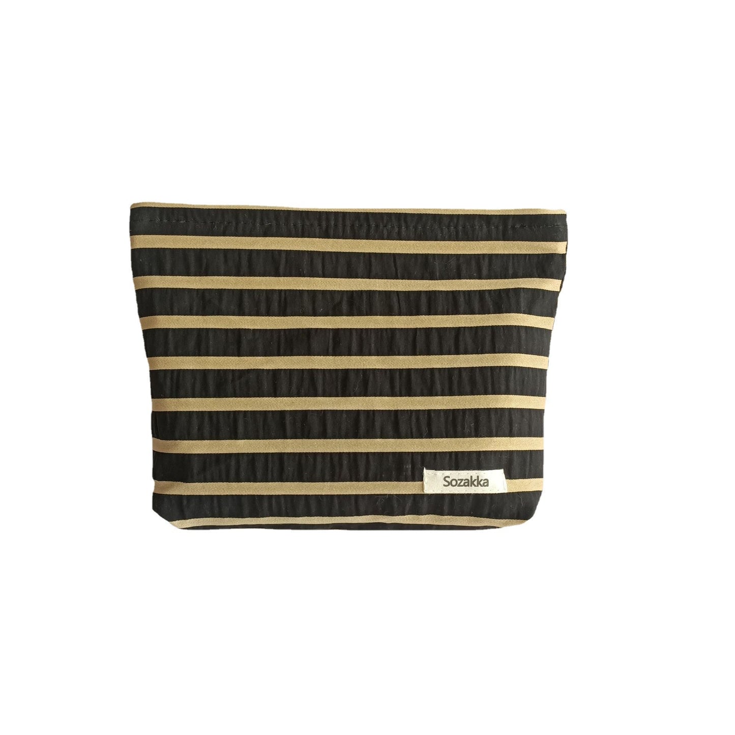 Striped Color Block Portable Simple Make Up Bag