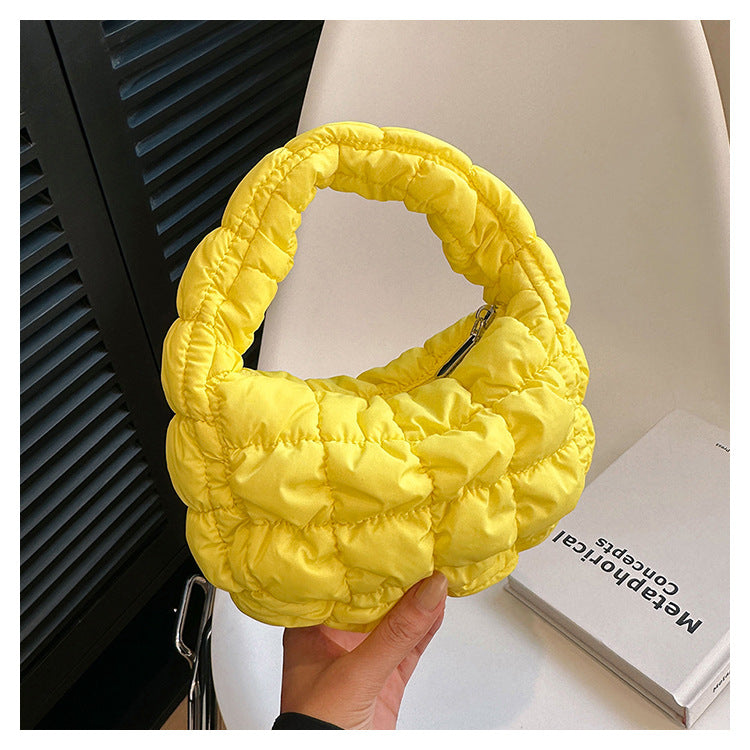 Solid Color Cloud Bag Cute Mini Handbag