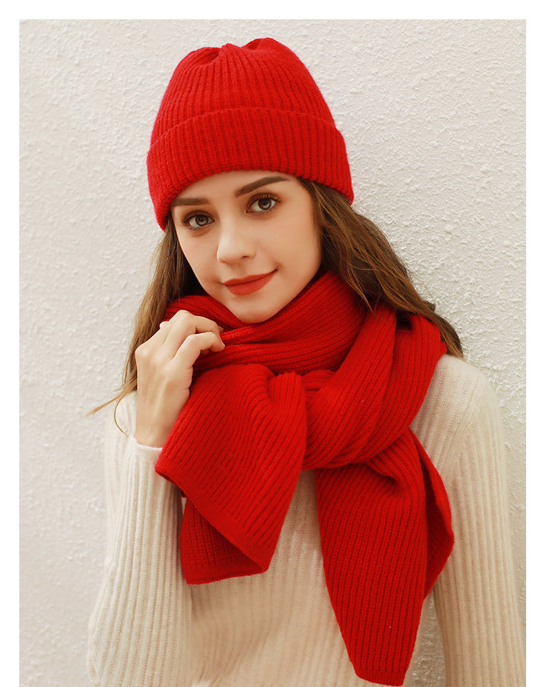 Solid Color Ribbed Simple Knit Scarve