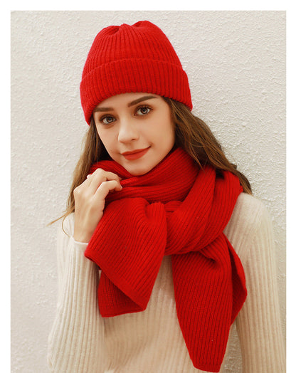 Solid Color Ribbed Simple Knit Scarve