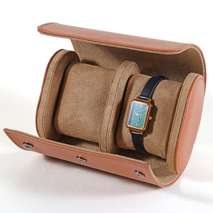 Portable PU Leather Watch Roll Organizer