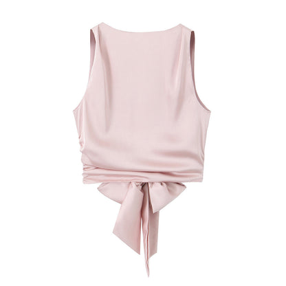 Sexy Backless Tie Back Cropped Top