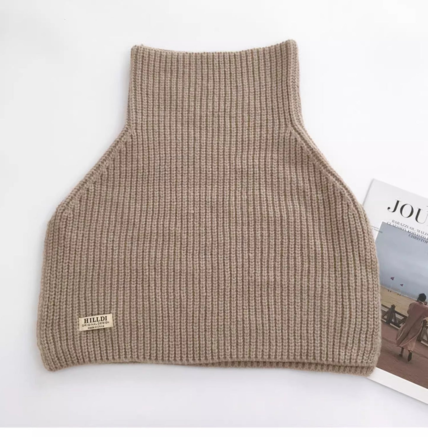 Solid Color Pullover High Neck Knitted Scarf