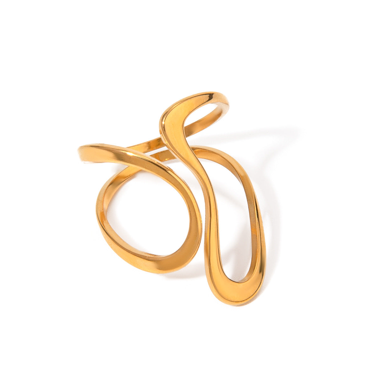 Irregular Line Cross Adjustable Layered Rings