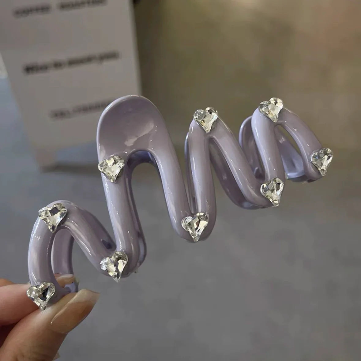 Love Rhinestone Candy Color Hair Claws