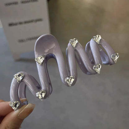 Love Rhinestone Candy Color Hair Claws