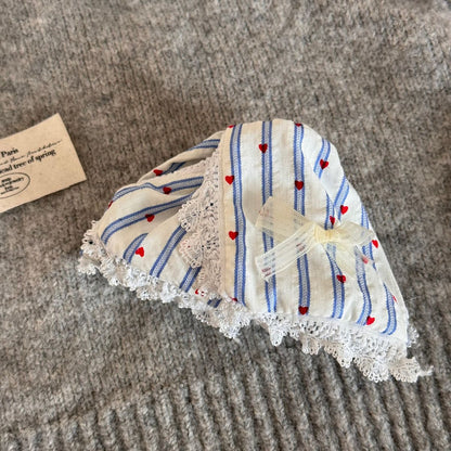 Striped Heart Print Bow Knot Hair Claw