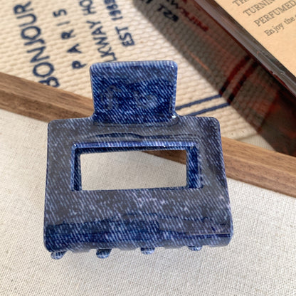 Simple Blue Geometric Acetate Hair Claw