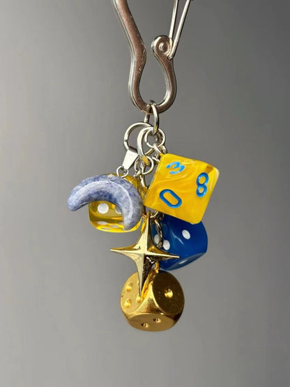 Vintage Lucky Dice Keychain Bag Charm