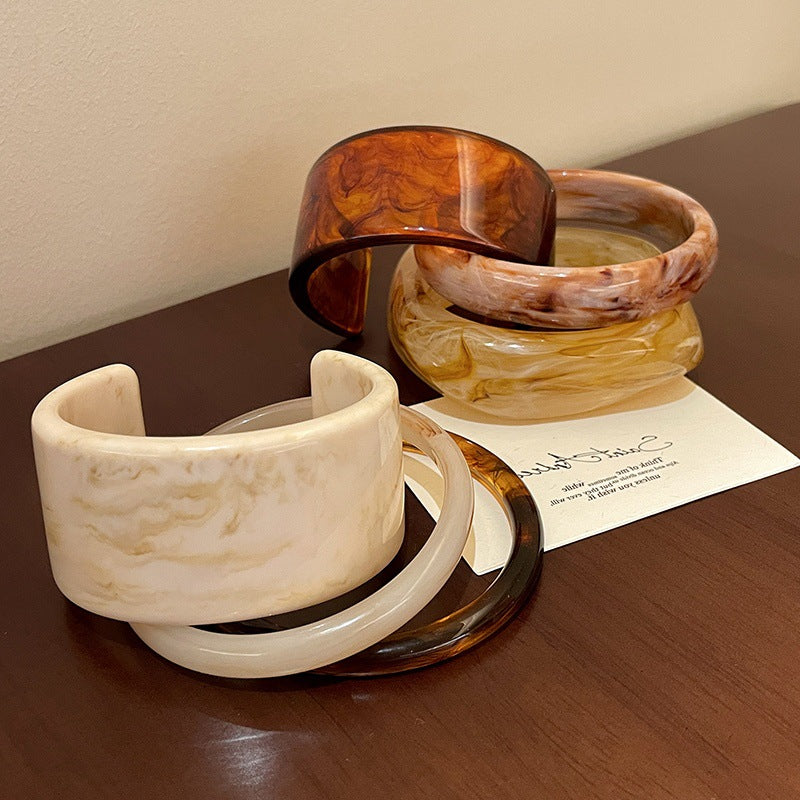 Irregular Vintage Geometric Acrylic Bracelets