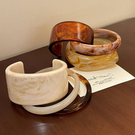 Irregular Vintage Geometric Acrylic Bracelets