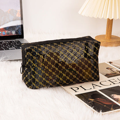 Simple Gold Mesh Portable Make Up Bags