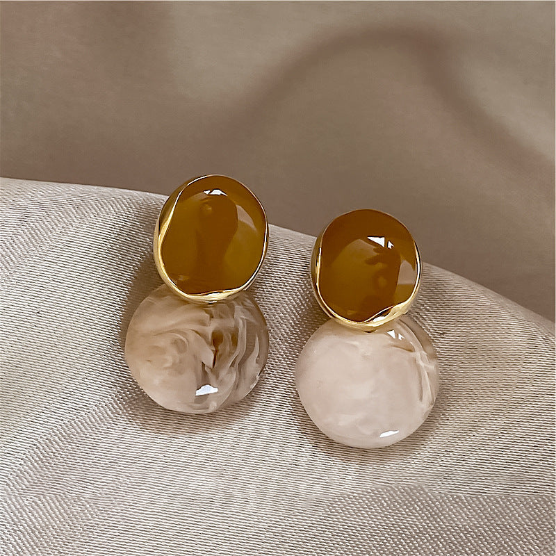 Elegant Khaki Simple Acrylic Earrings