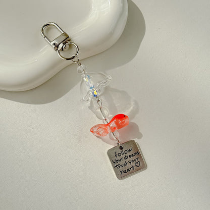 Cute Goldfish Wind Chime Crystal Bag Charm