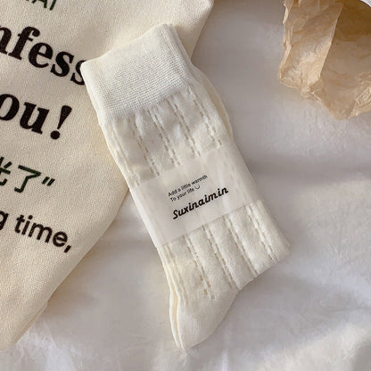 Solid Color Mesh Breathable Thin Socks