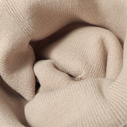 Simple Solid Color Tab Knit Beanie