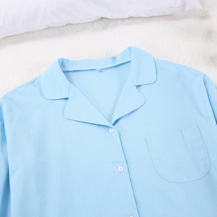 Flounce Loose Solid Color Homewear Sets