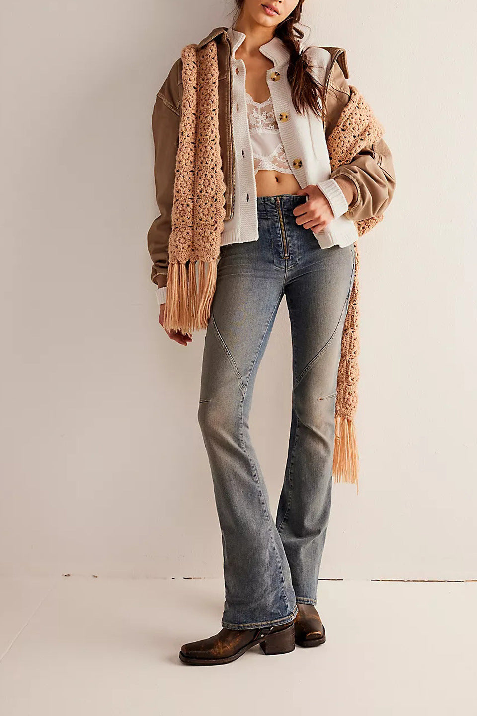 Stand Collar Button Cardigan