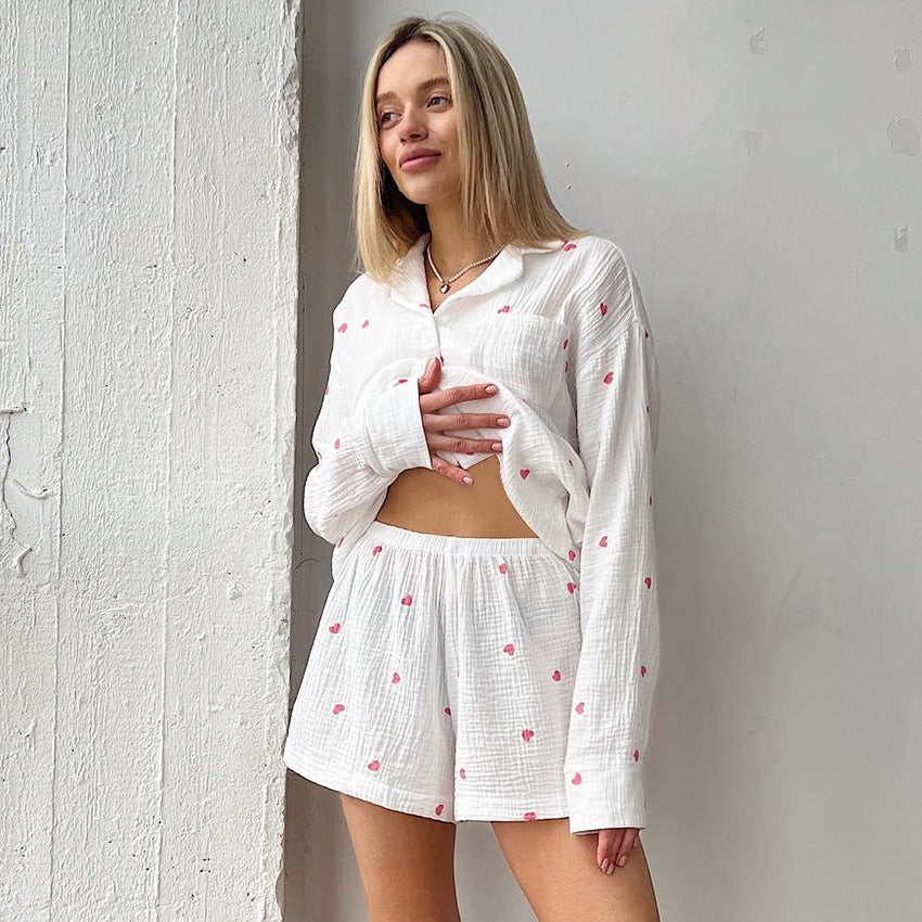 Love Print Casual Soft Homewear Sets