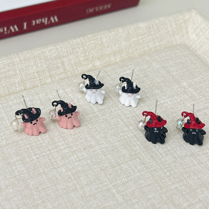 Cute Halloween Mini Ghost Stud Earrings