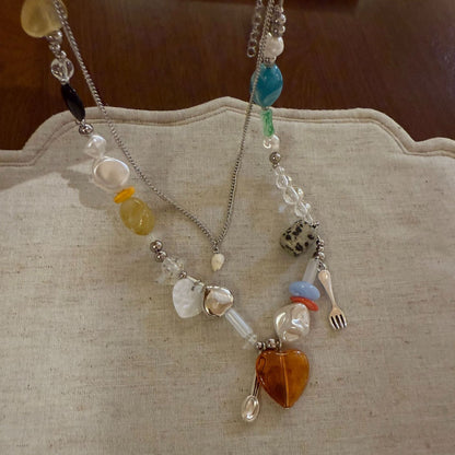 Cute Double-Layer Spicing Beaded Necklace