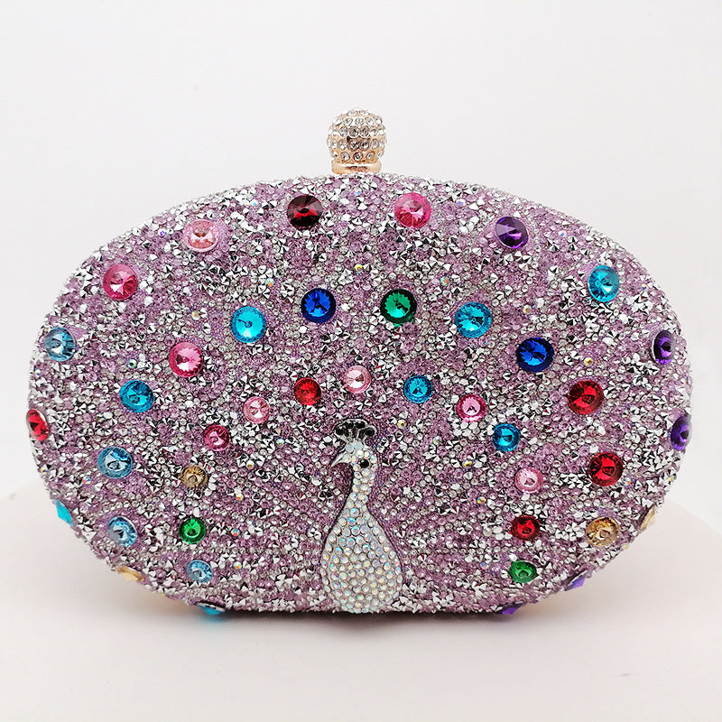 Peacock Rhinestone Elegant Party Evening Handbag