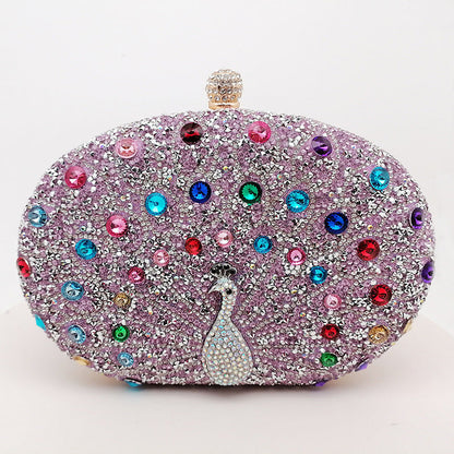 Peacock Rhinestone Elegant Party Evening Handbag