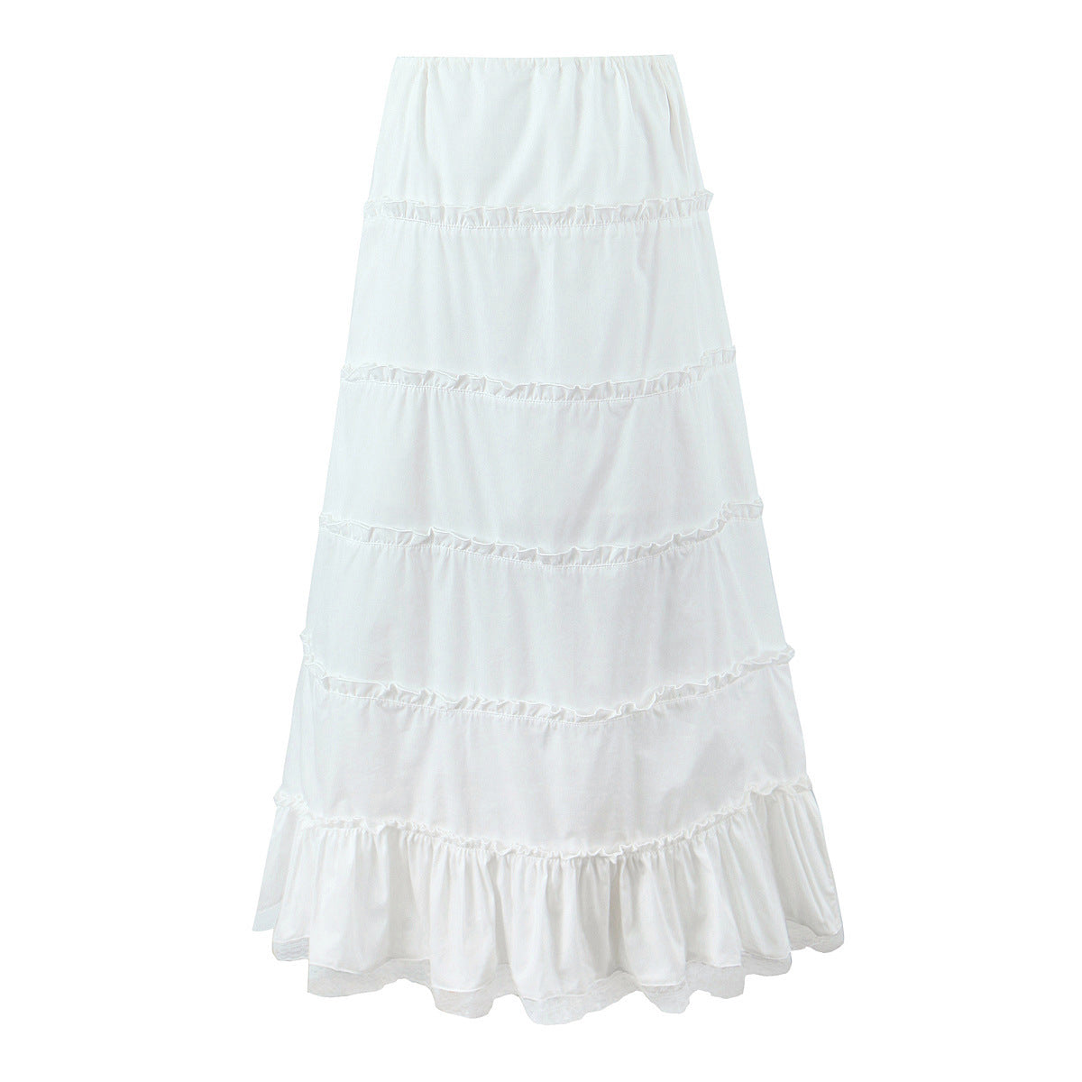 White Sweet Flounce Sleeveless Top Skirt Set