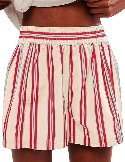 Striped High Waist Casual Shorts