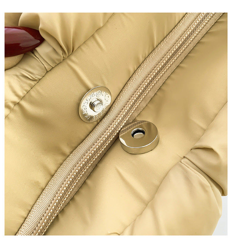 Simple Puffer Tote Bag Solid Color Soft Handbag