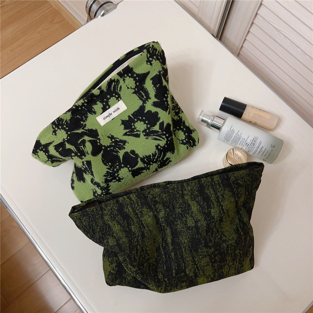 Vintage Jacquard Square Cosmetic Bag