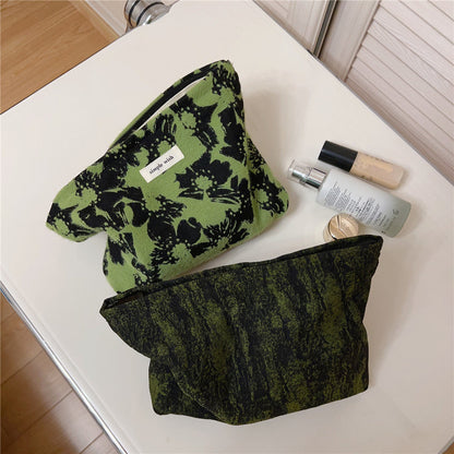 Vintage Jacquard Square Cosmetic Bag