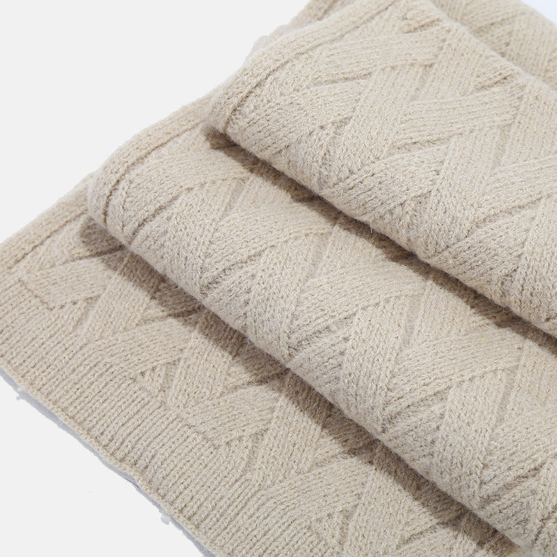 3PCS Solid Color Twist Hat & Scarf Sets