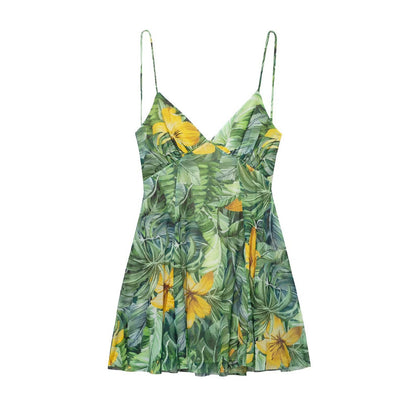Sexy Backless Print String Mini Dresses