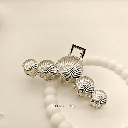 Elegant Striped Scallop Shell Hair Clip