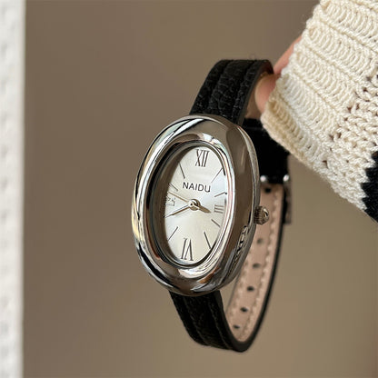 Leather Strap Vintage Oval Watch