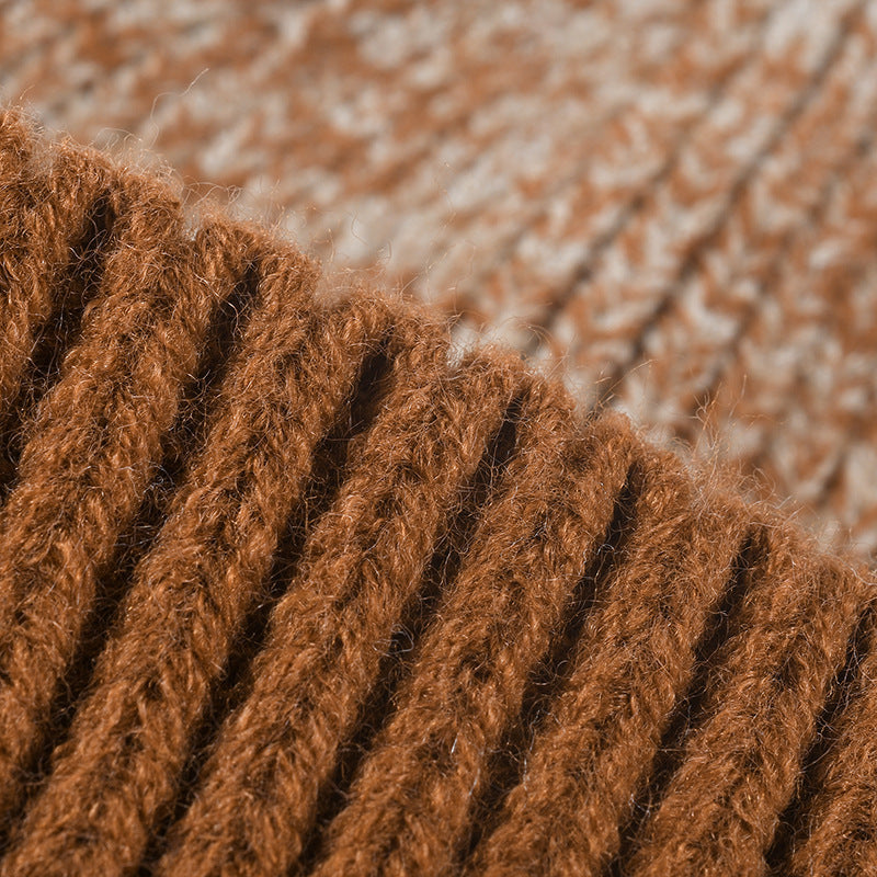 Spliced Color Block Knit Hat Simple Beanie