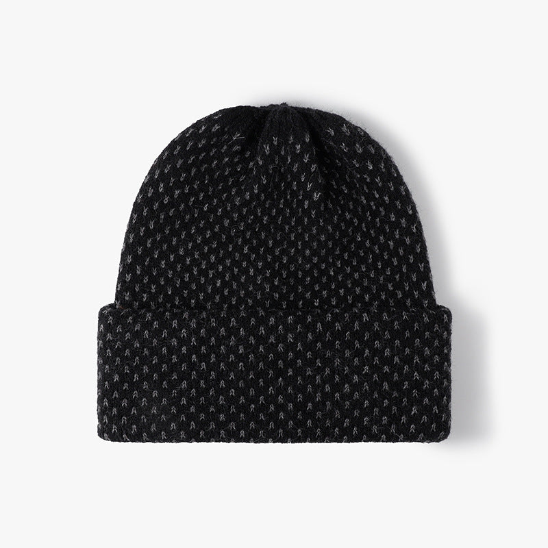 Polka Dot Knit Hat Padded Beanie
