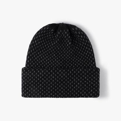 Polka Dot Knit Hat Padded Beanie