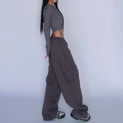 Straight Drawstring Loose Sports Pants