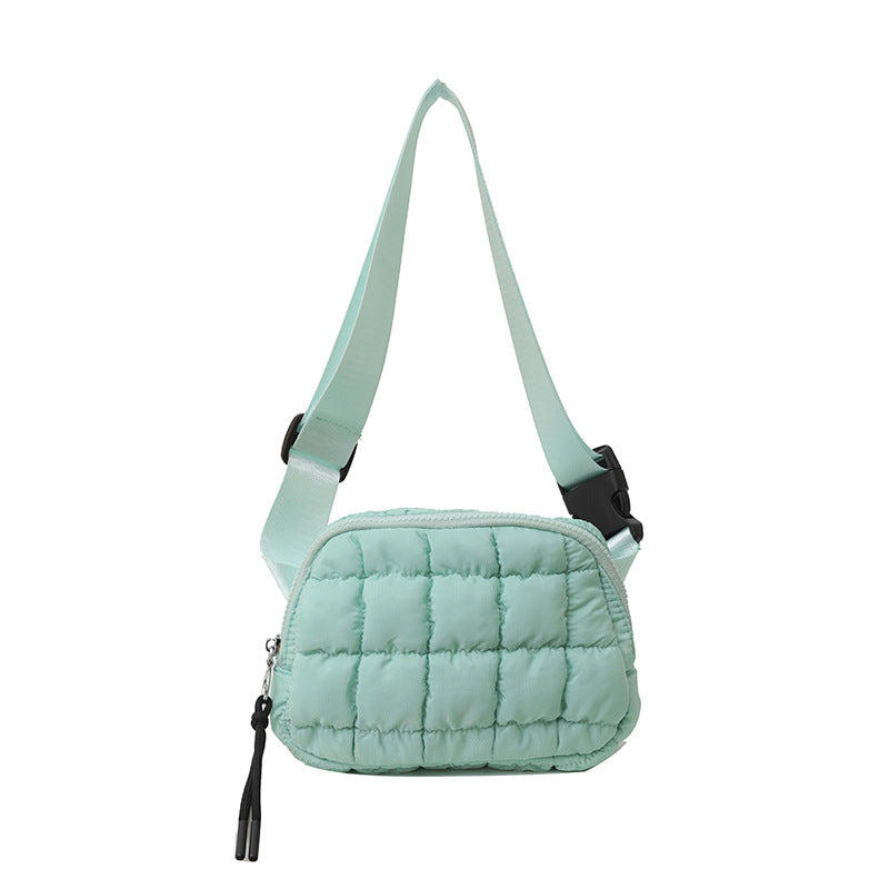 Candy Color Plaid Waist Bag Casual Chest Bag