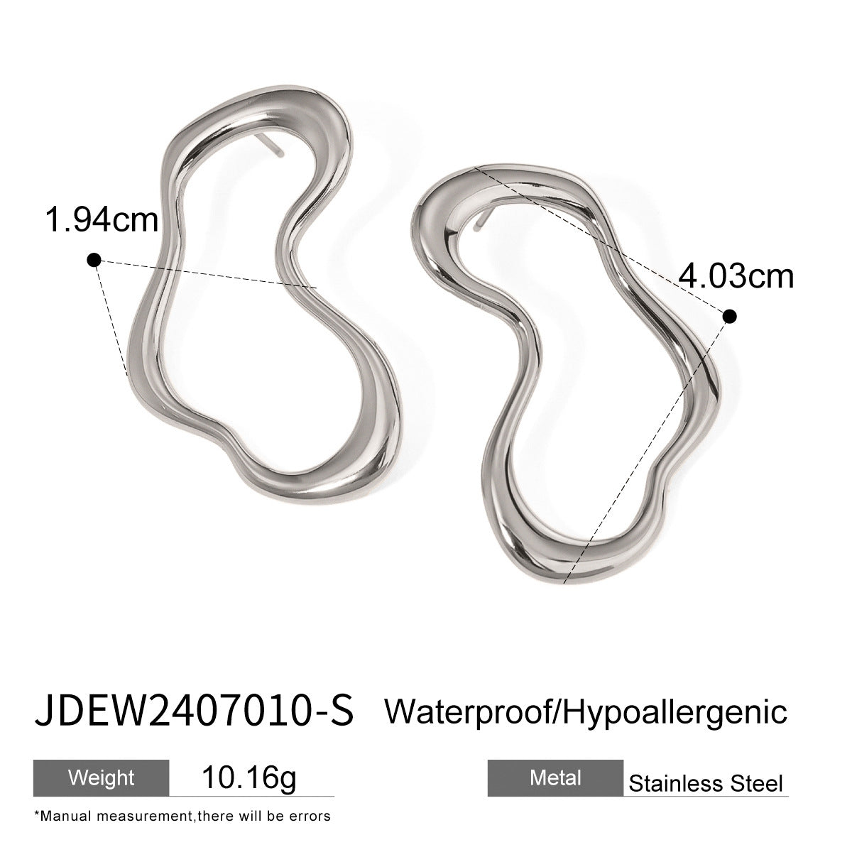 Irregular Simple Line Stud Earrings