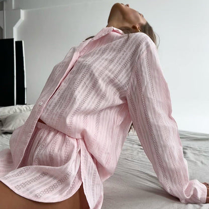 Jacquard Solid Color Soft Sleepwear Sets