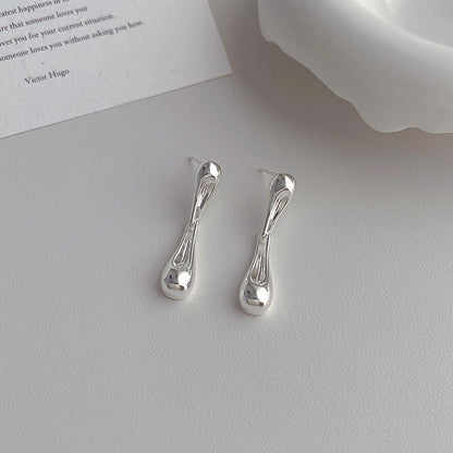 Silver Metal Irregular Cool Earrings