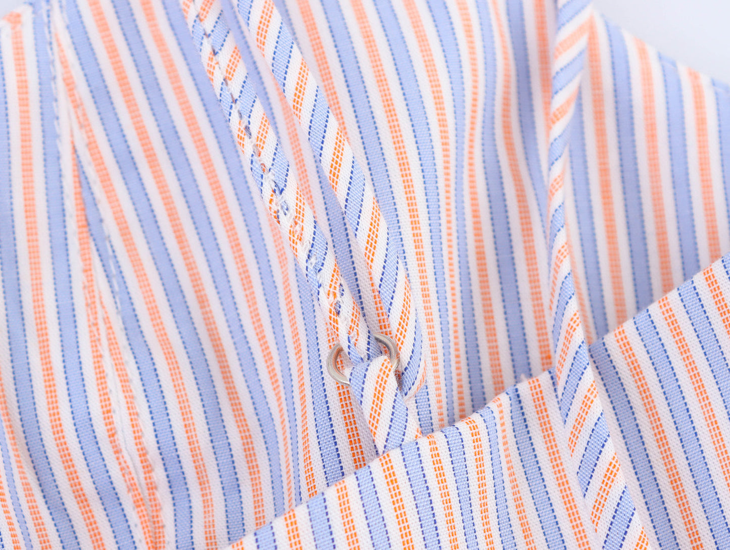 Sweet Striped Buttons String Puffy Mini Dresses