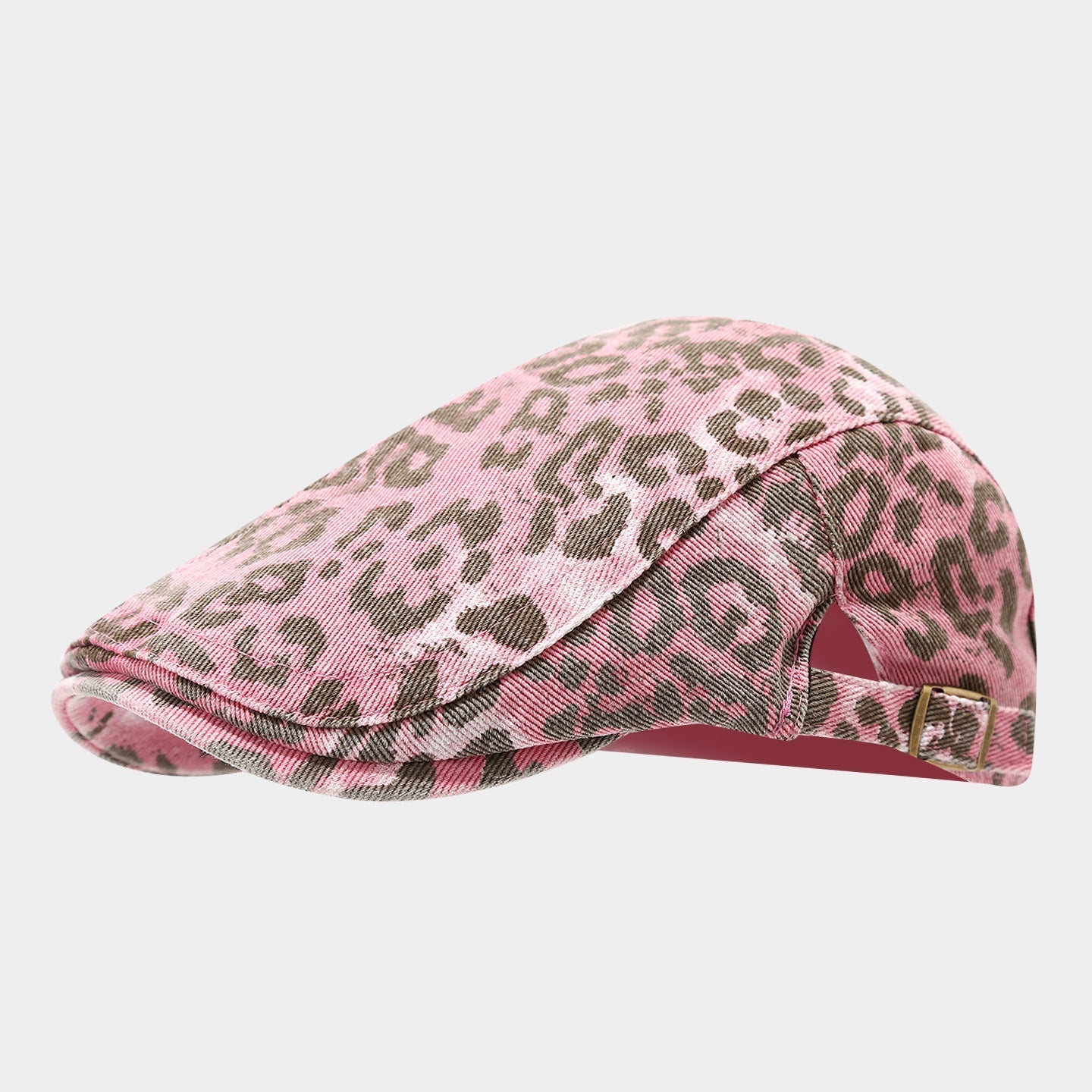 Distressed Retro Leopard Print Bucket Hat