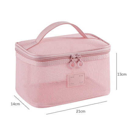 Pink Mesh Large Capacity Make Up Bags